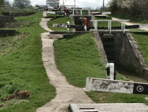 foxton locks with cottage