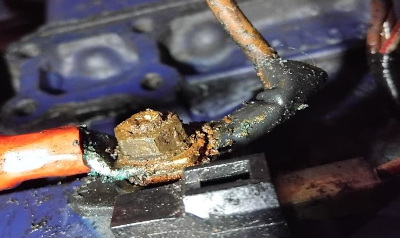 Corrosion on battery terminal